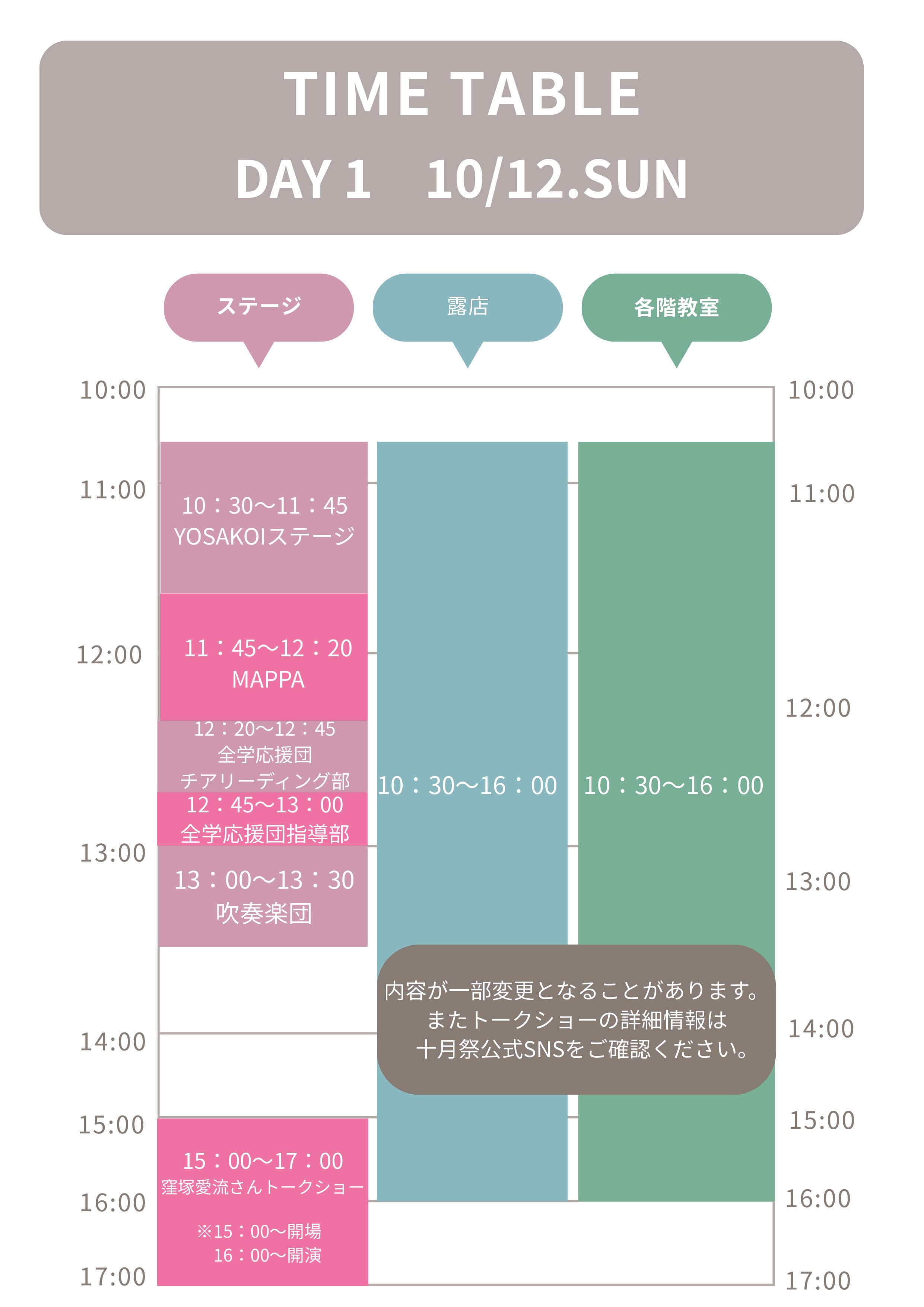 TIME TABLE DAY1