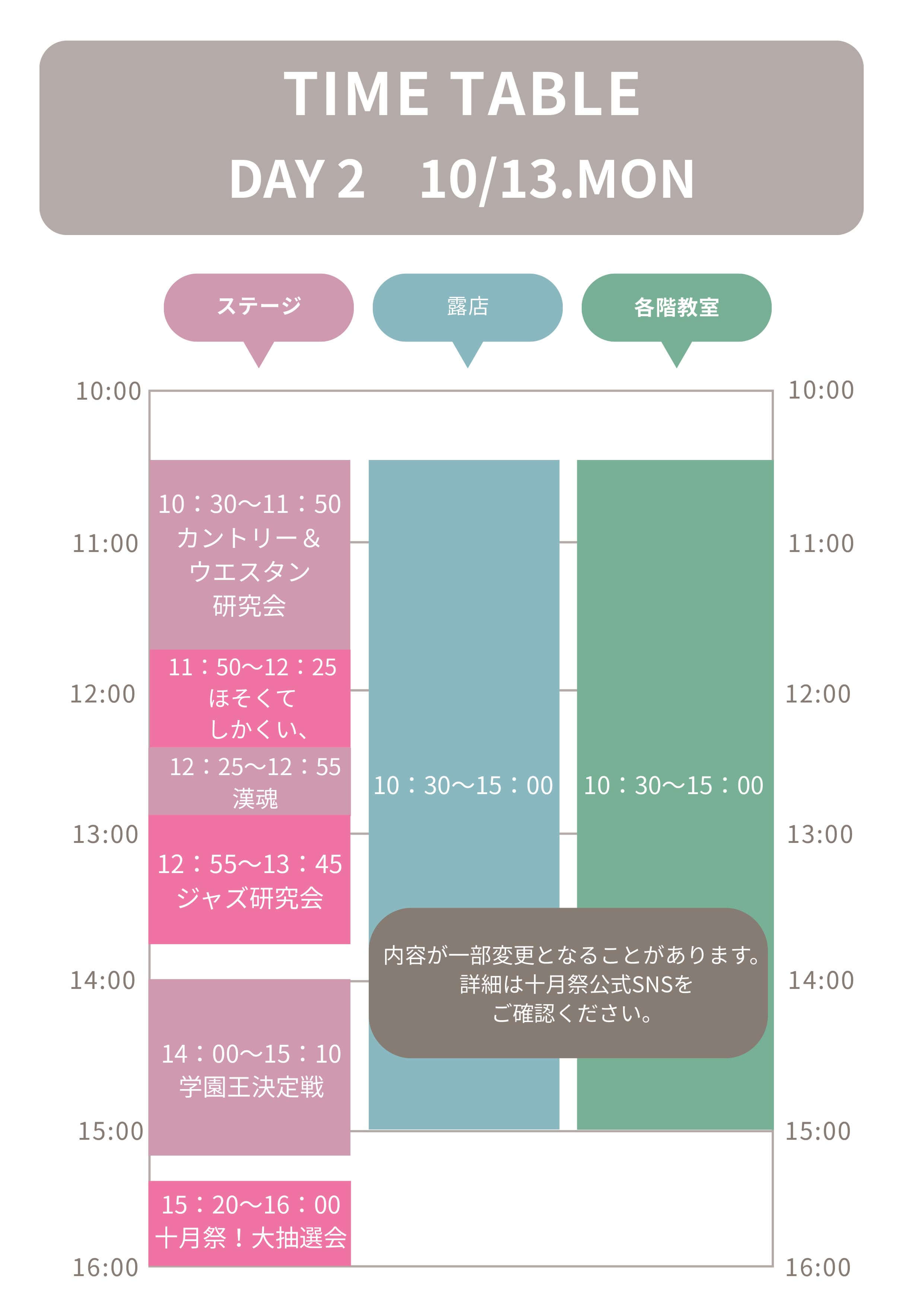 TIME TABLE DAY1
